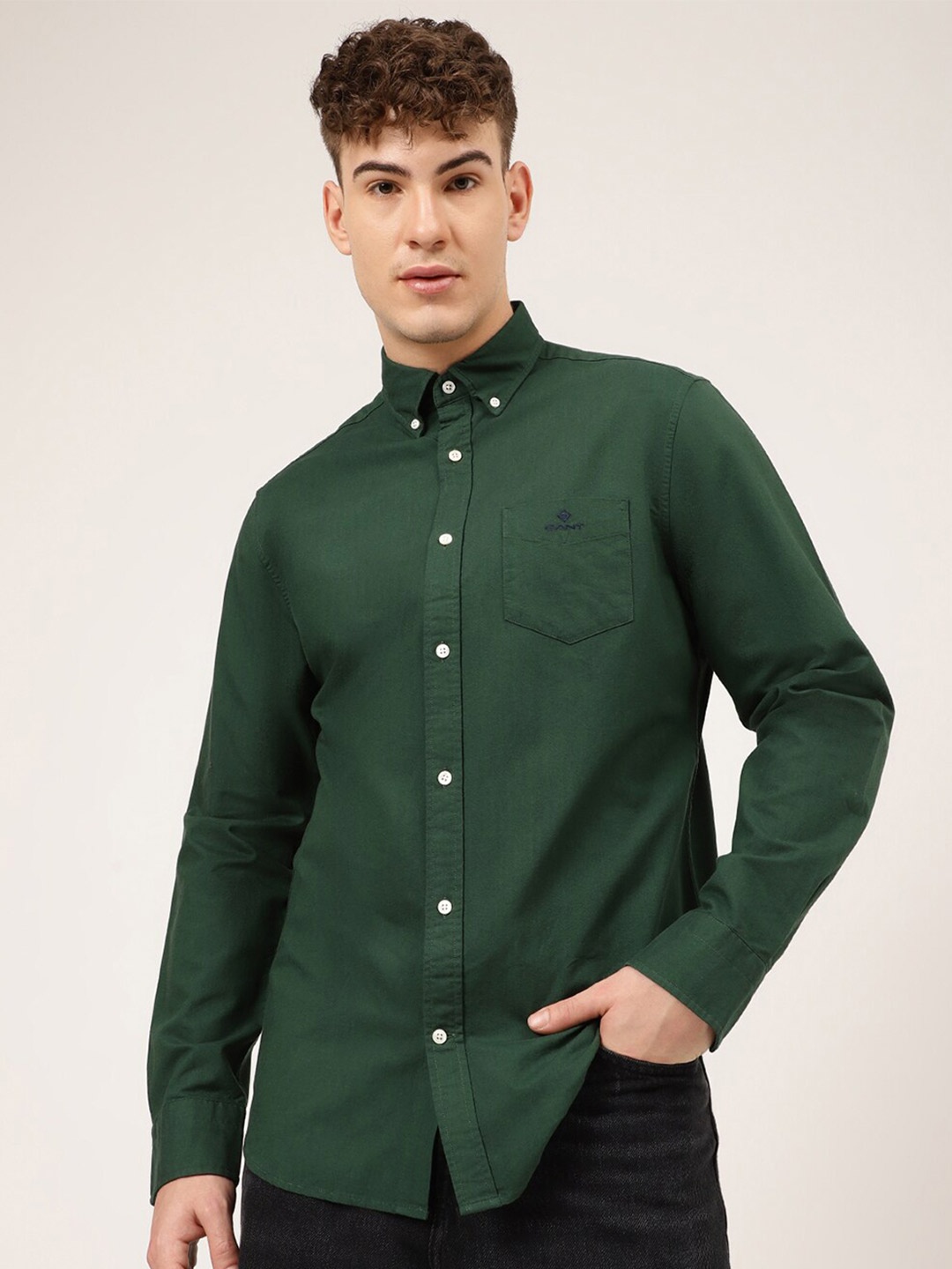 

GANT Men Green Classic Casual Shirt