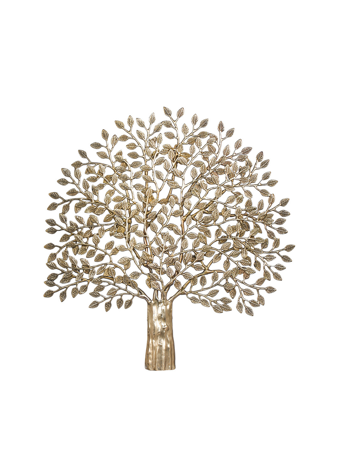 

Exotic India Tree Wall Hanging Flat Statue in Brass, Gold