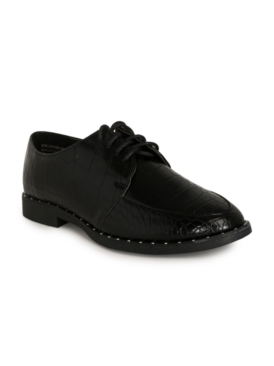 

rubi Women Black Textured Brogues Shoes