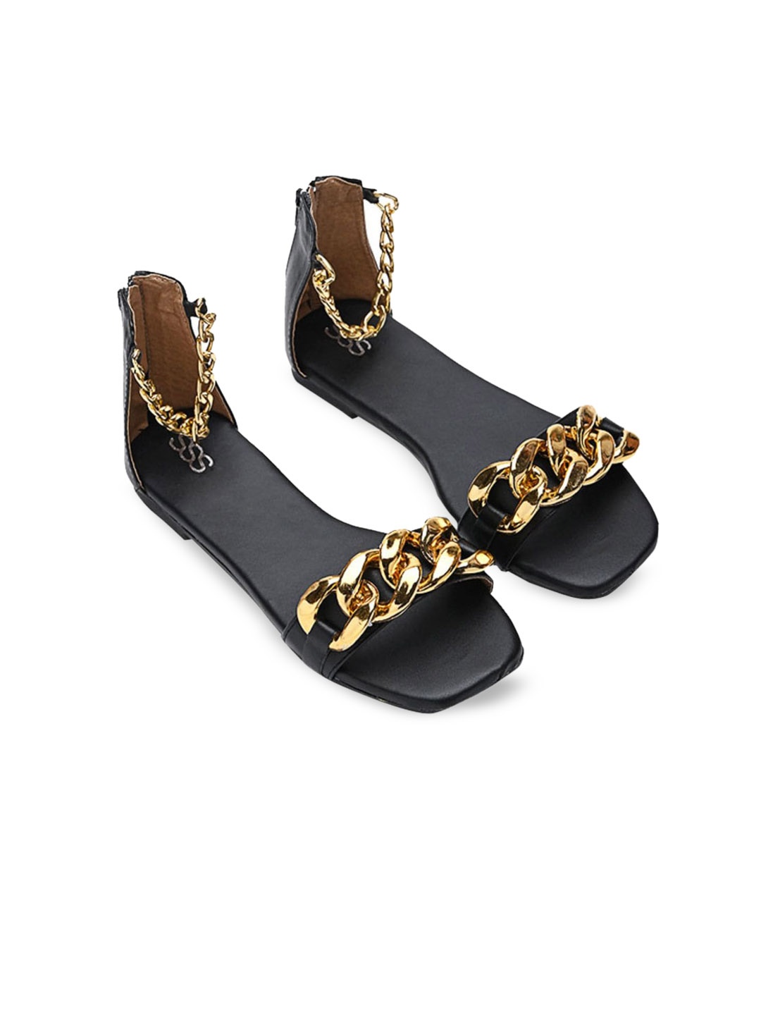 

Street Style Store Women Black Embellished Open Toe Flats