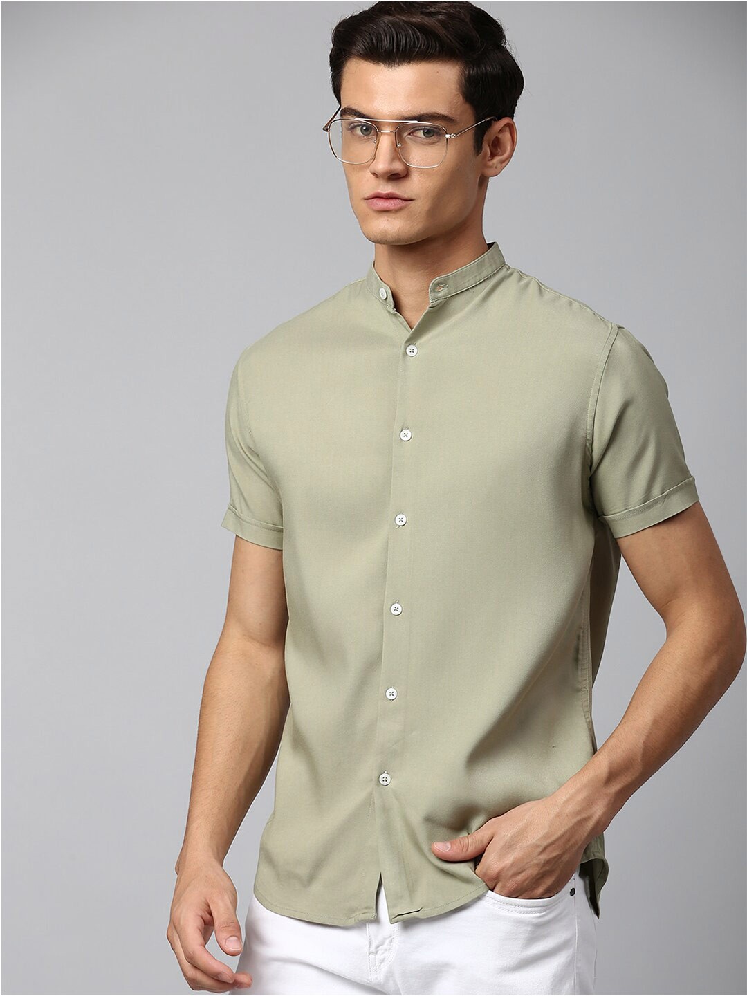 

Dennis Lingo Men Green Slim Fit Casual Shirt