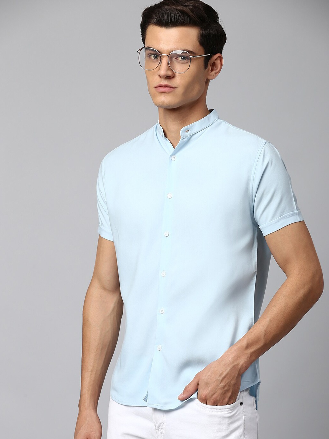 

Dennis Lingo Men Blue Slim Fit Cotton Casual Shirt