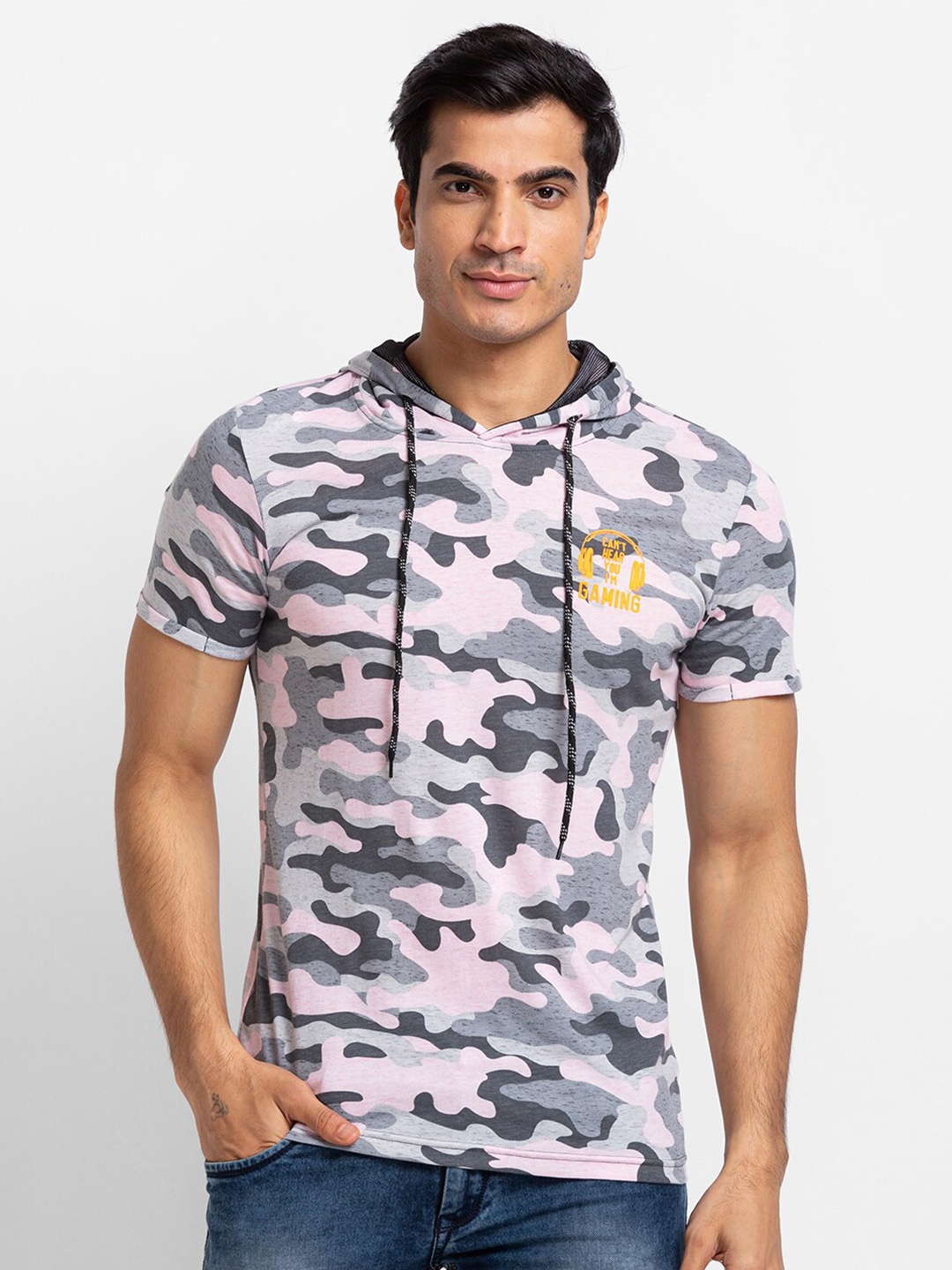 

Globus Men Pink Striped Polo Collar Cotton T-shirt