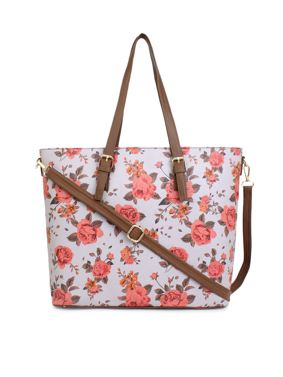 

LEGAL BRIBE Brown Printed PU Shopper Tote Bag