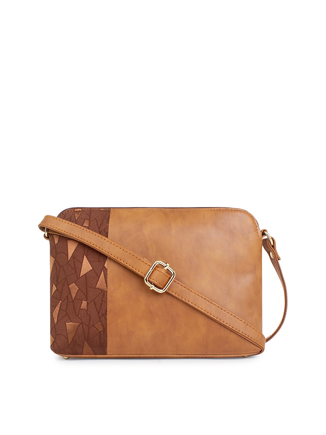 

LEGAL BRIBE Tan PU Structured Sling Bag