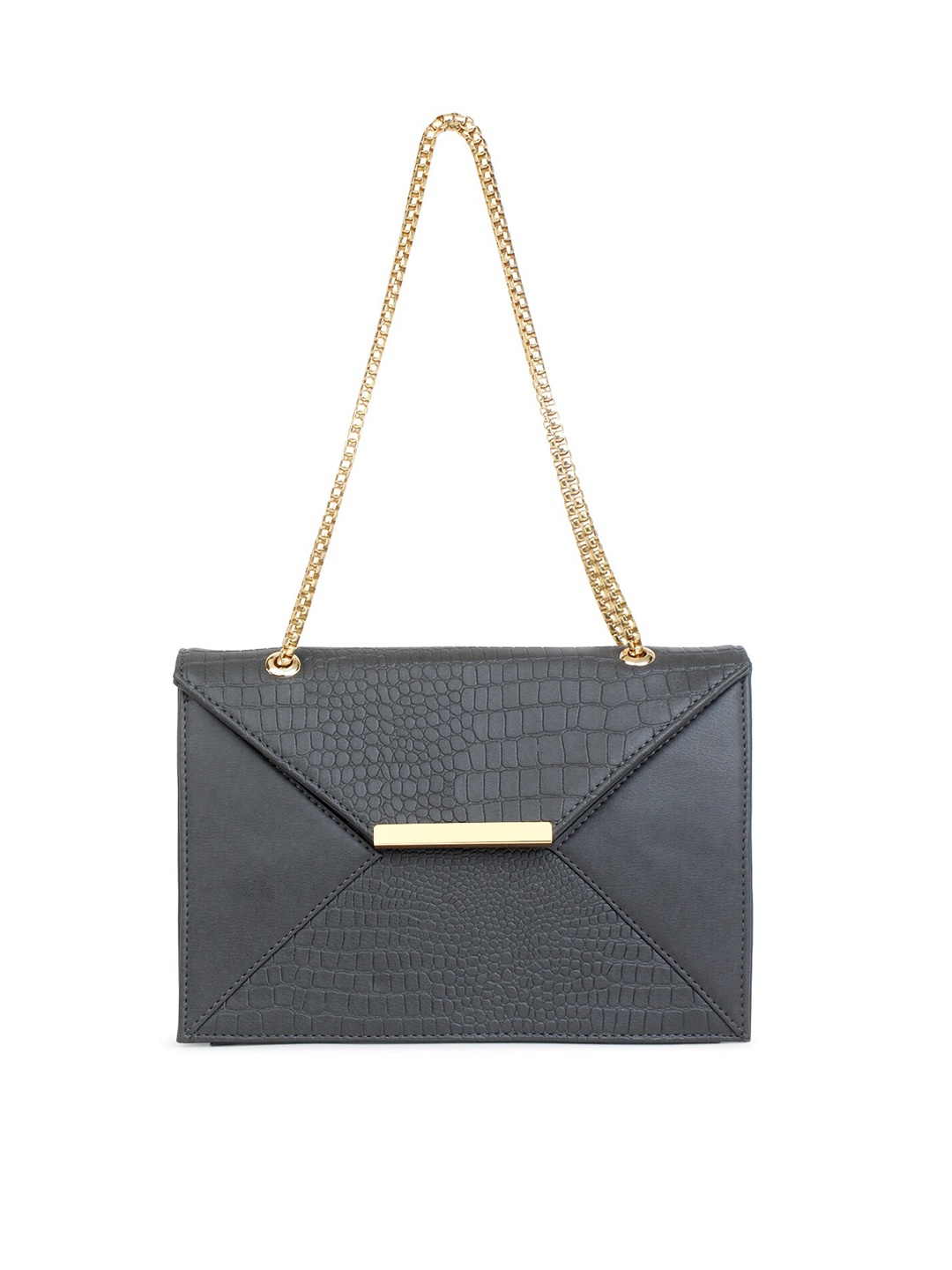 

LEGAL BRIBE Grey Textured Structured Shoulder Bag