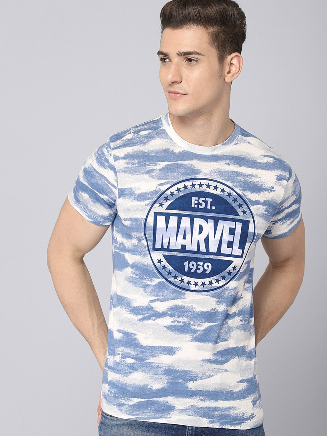 

Free Authority Men White Marvel Printed Pure Cotton T-Shirt