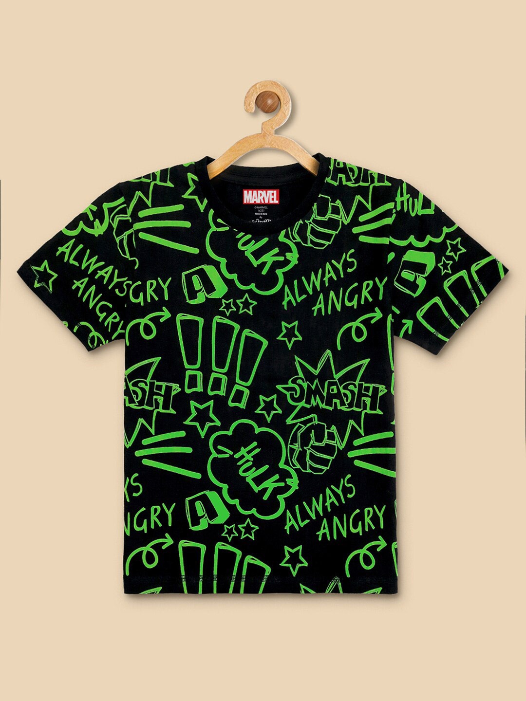 

Kids Ville Boys Black Hulk Printed T-shirt