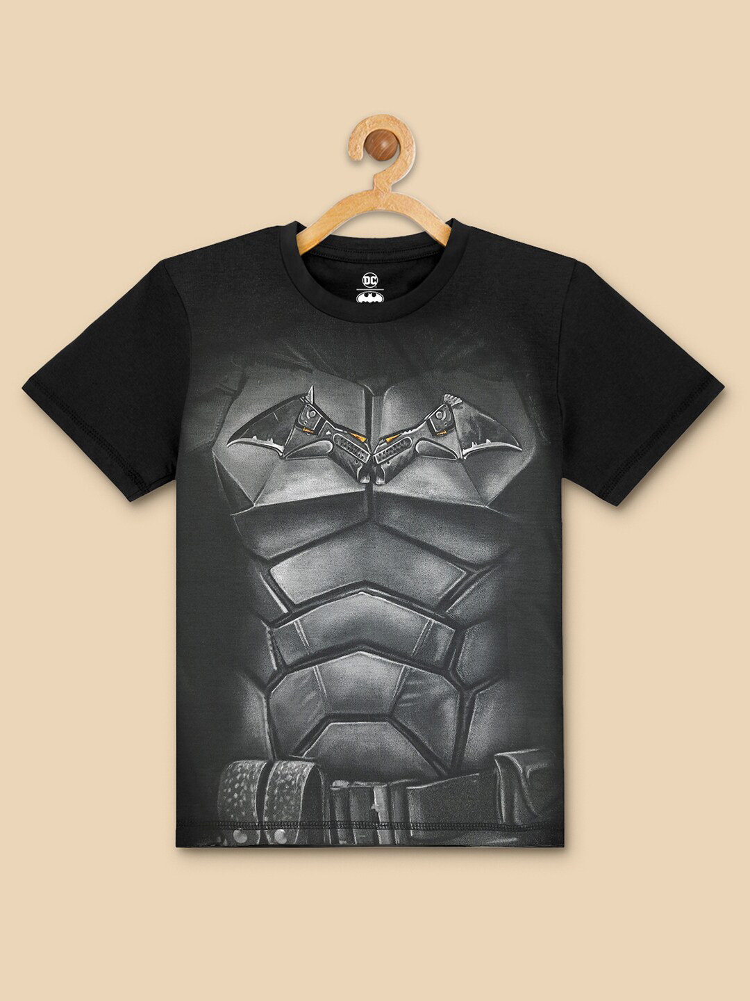 

Kids Ville Boys Black Batman Printed Cotton T-shirt