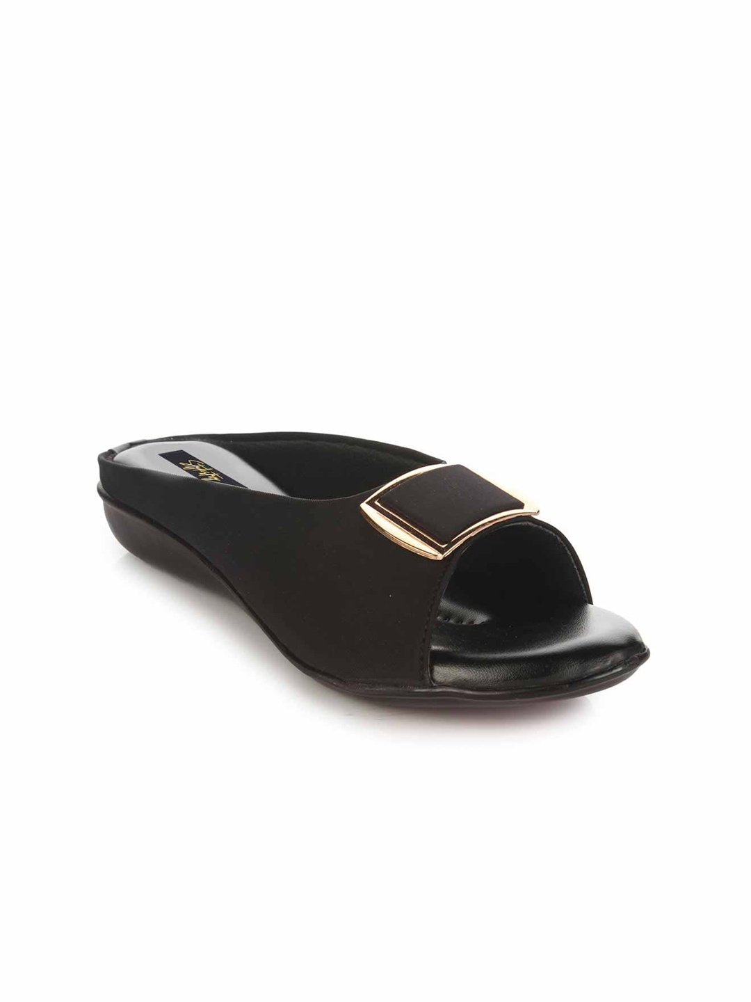 

Stylestry Women Black Open Toe Flats