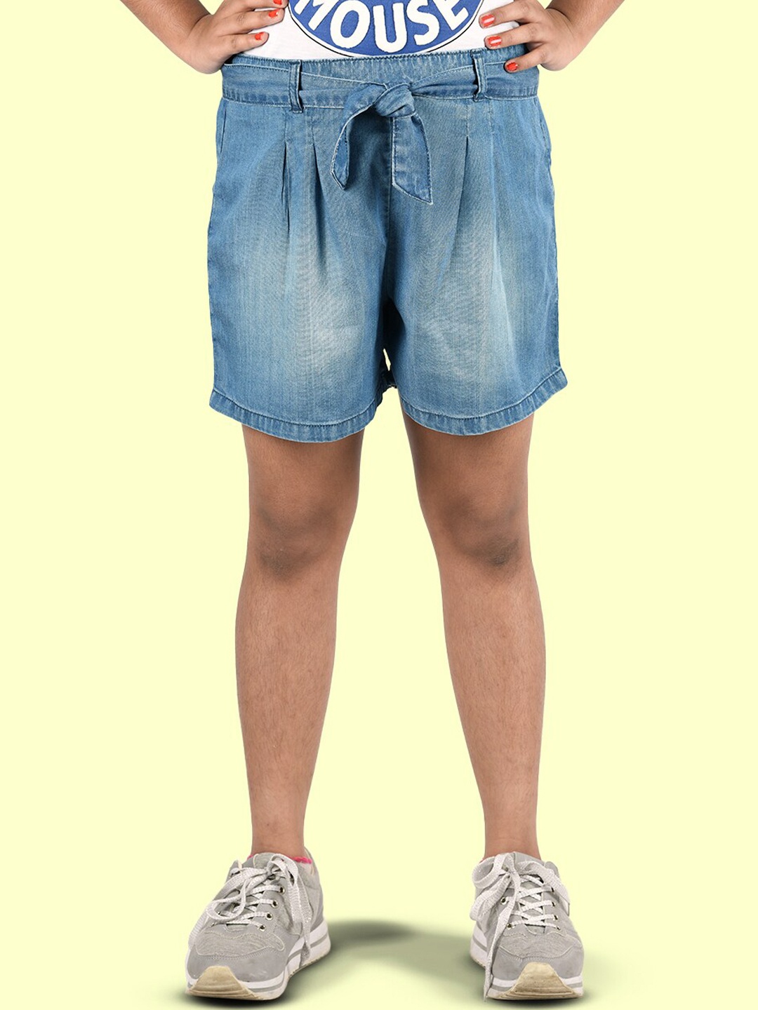 

Zalio Girls Blue Loose Fit Tencel Shorts
