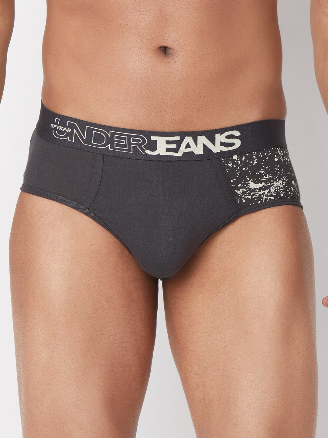 

UnderJeans by Spykar Men Cotton Blend Brief, Grey