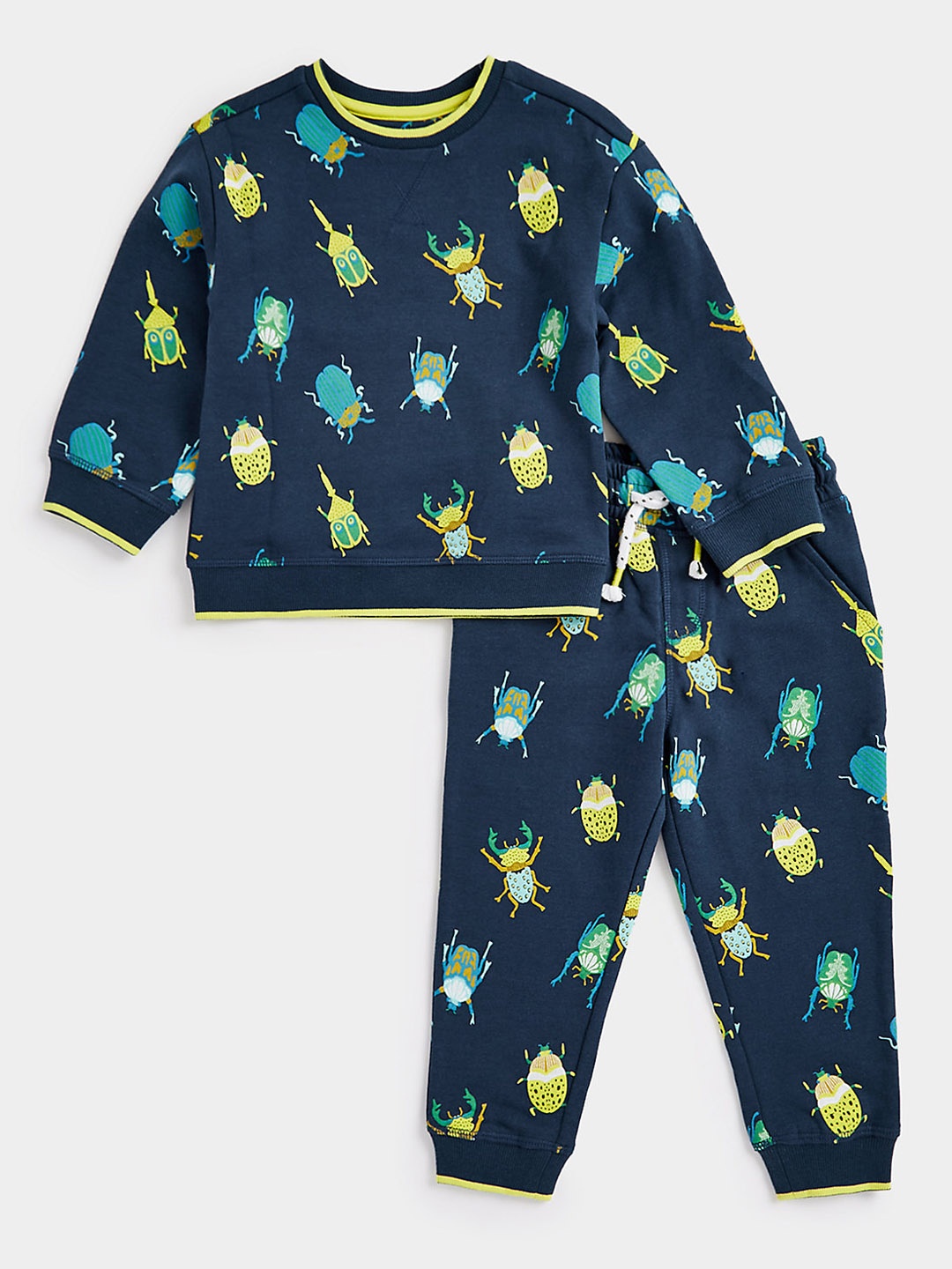 

mothercare Boys Printed Pure Cotton Sweatshirt & Joggers, Teal