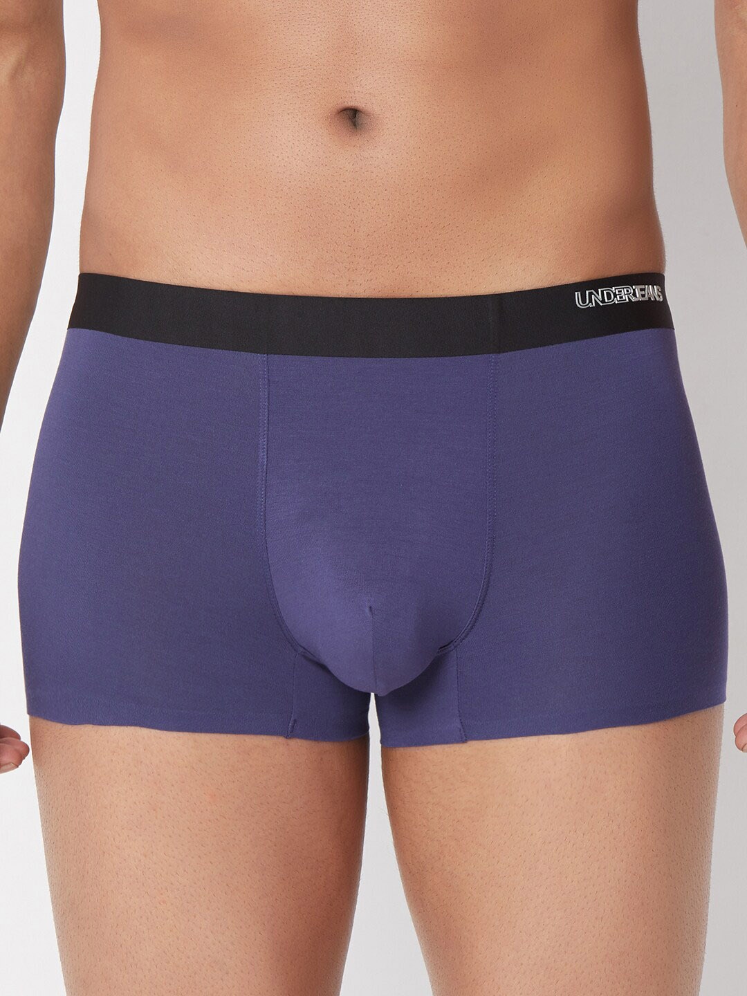 

UnderJeans by Spykar Men Super Premium Solid Bonded Elastic Trunk, Blue