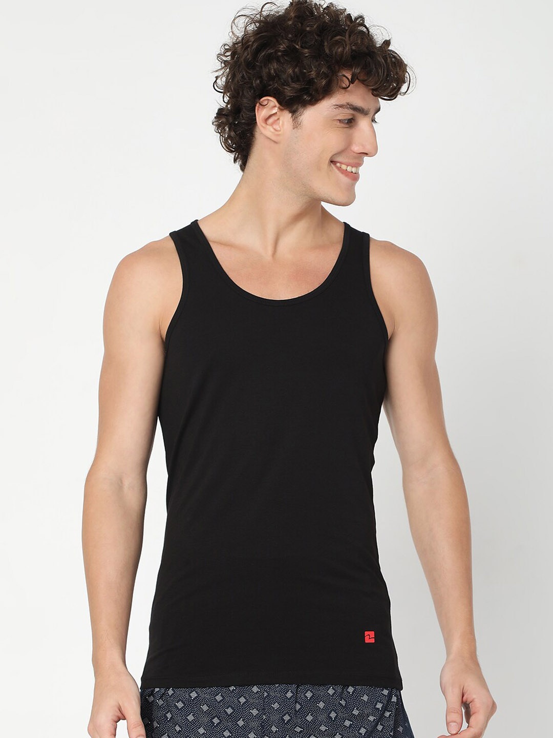 

Underjeans by Spykar Men Cotton Blend Vest, Black