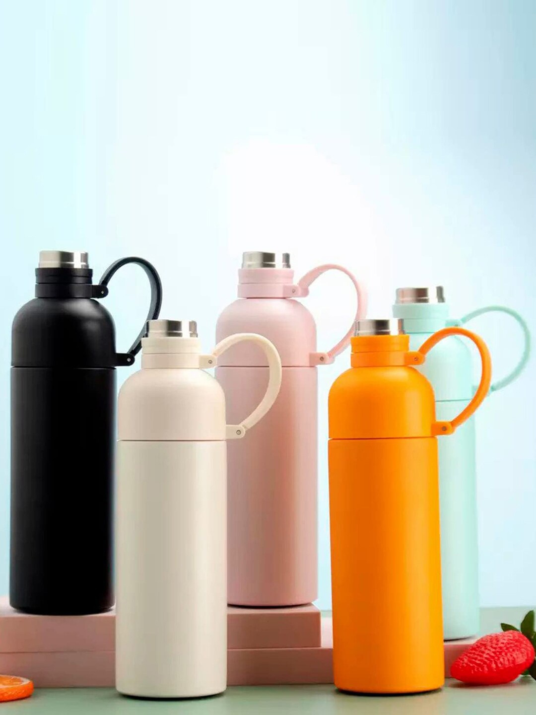 

HOUSE OF QUIRK Pink Double Wall Vacuum Insulated Stainless Steel Water Bottle 500 ml