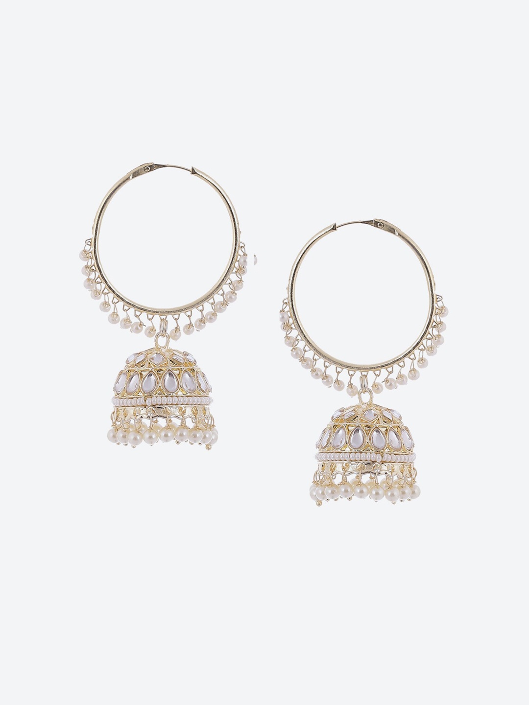 

Rangriti Gold-Toned Gold Plated Contemporary Jhumkas Earrings