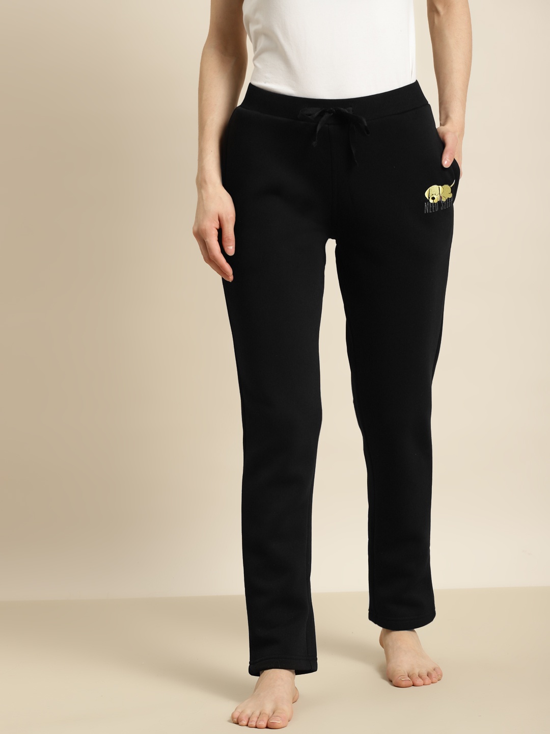 Sweet Dreams Women Black Solid Lounge Pants
