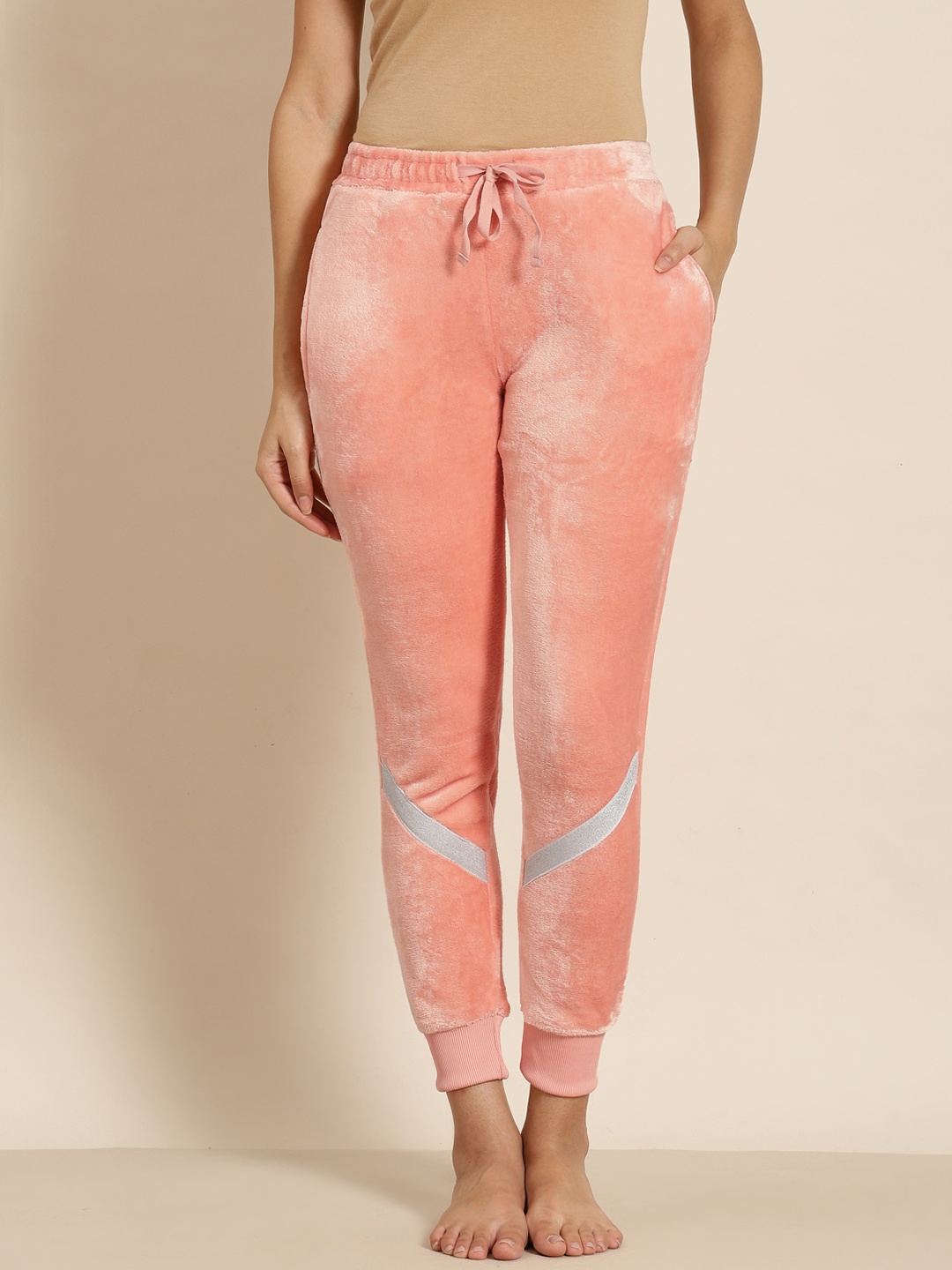 

Sweet Dreams Women Peach-Coloured Solid Lounge Joggers