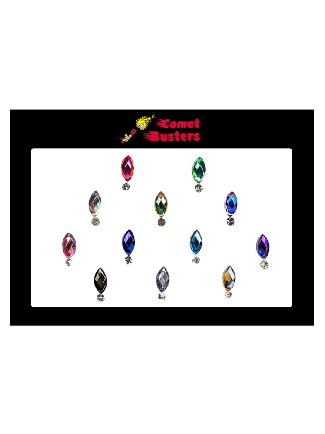 

Comet Busters Multicolor Stone-Studded Bindis - 12 Pcs, Multi