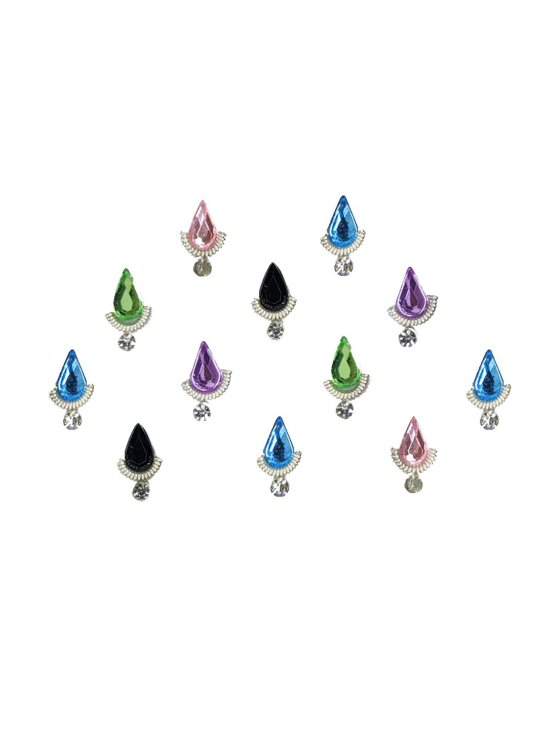 

Comet Busters Multicolored Stone-Studded Bindis - 12 Pcs, Multi