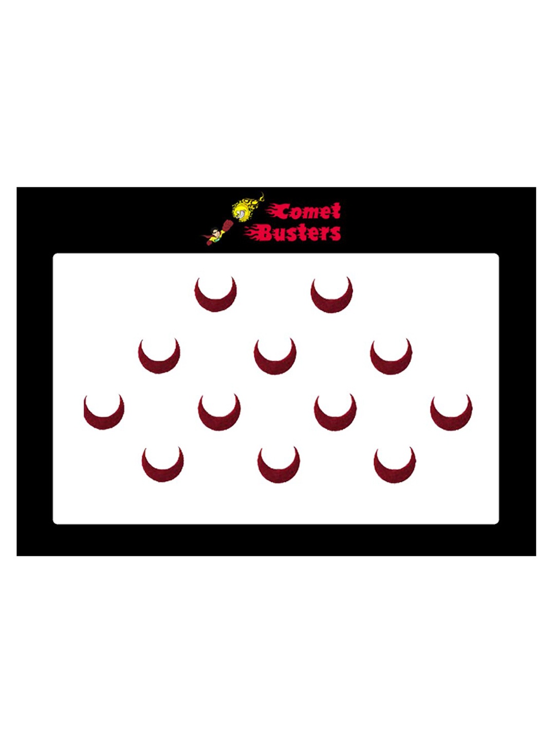 

Comet Busters 12 Pcs Maroon Reusable Moon Shaped Bindi