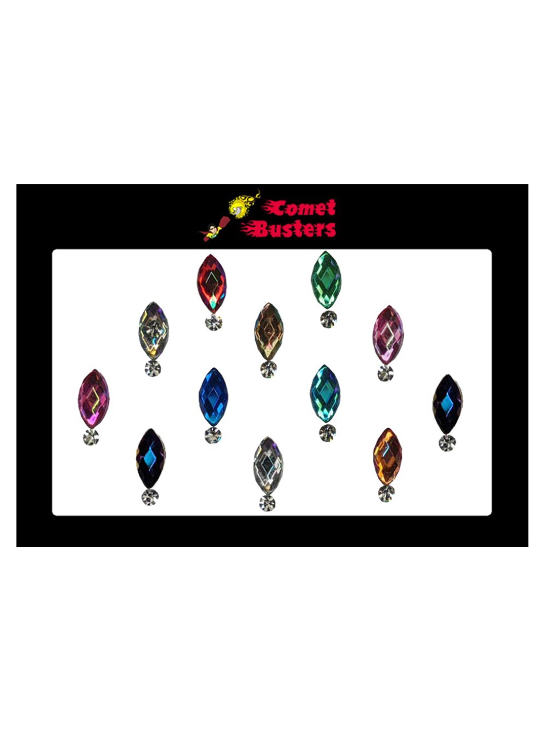 

Comet Busters Multicolored Stone-Studded Bindis - 12 Pcs, Multi