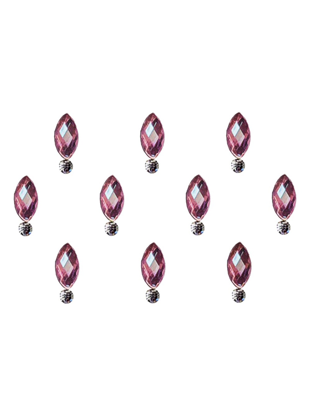 

Comet Busters Set of 10 Stone-Studded Designer Bindis - Pink