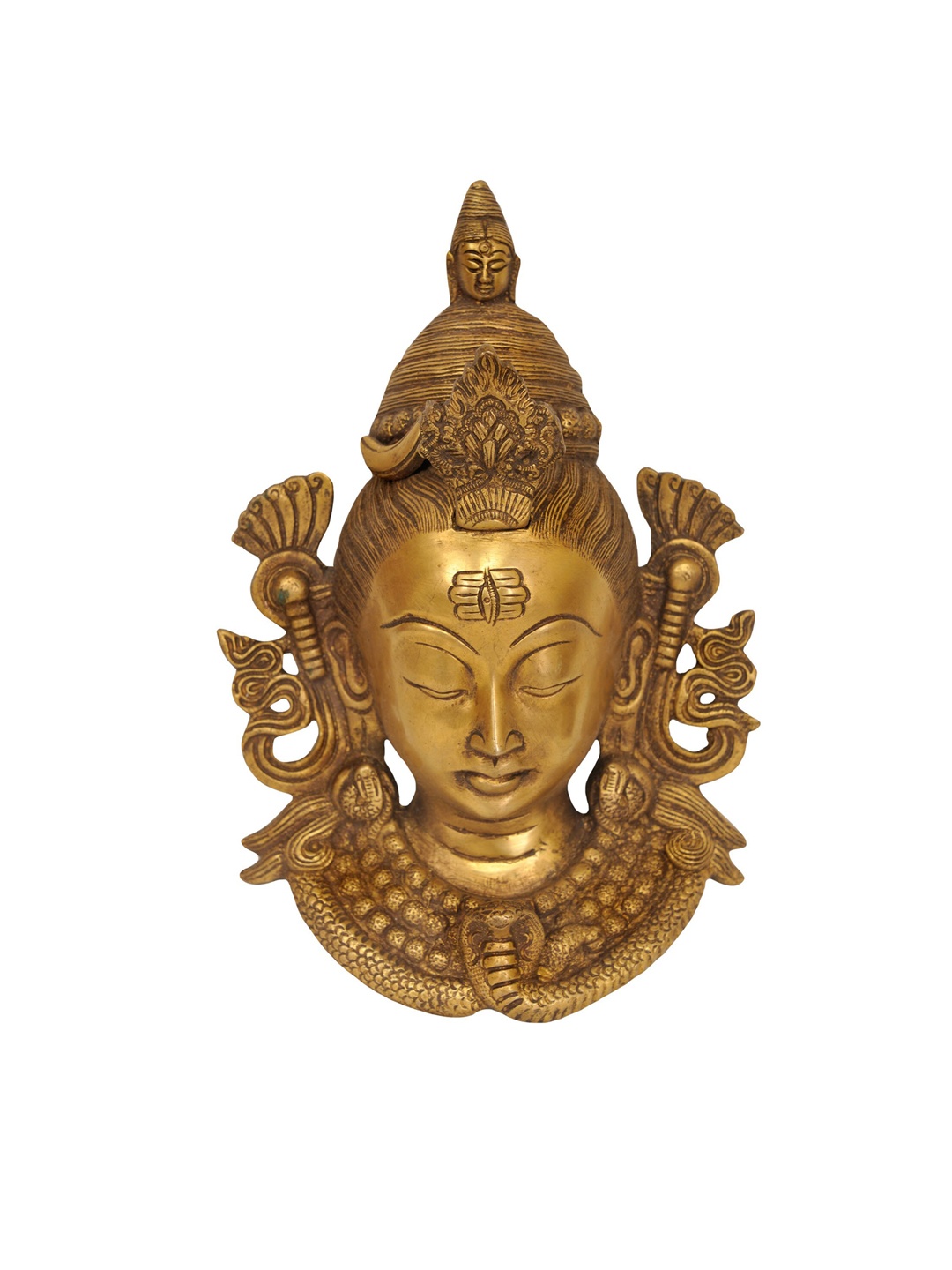 

Exotic India Gold-Toned Handmade Gangadhara Shiva Wall Hanging Mask