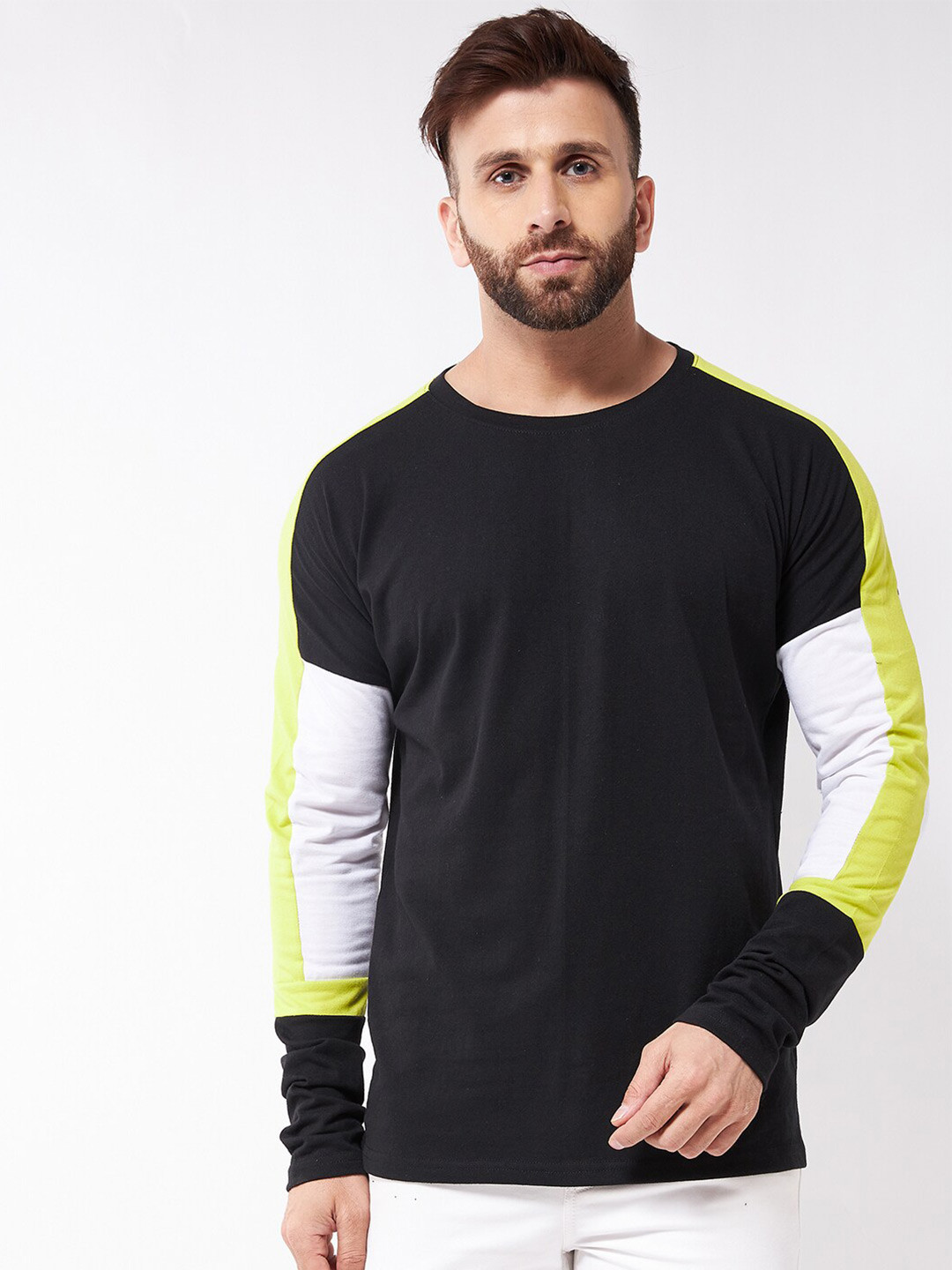 

GRITSTONES Men Black Colourblocked Cotton T-shirt