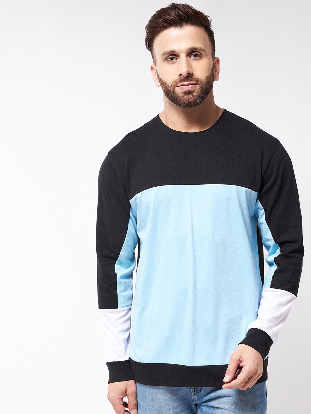 

GRITSTONES Men Black Colourblocked T-shirt