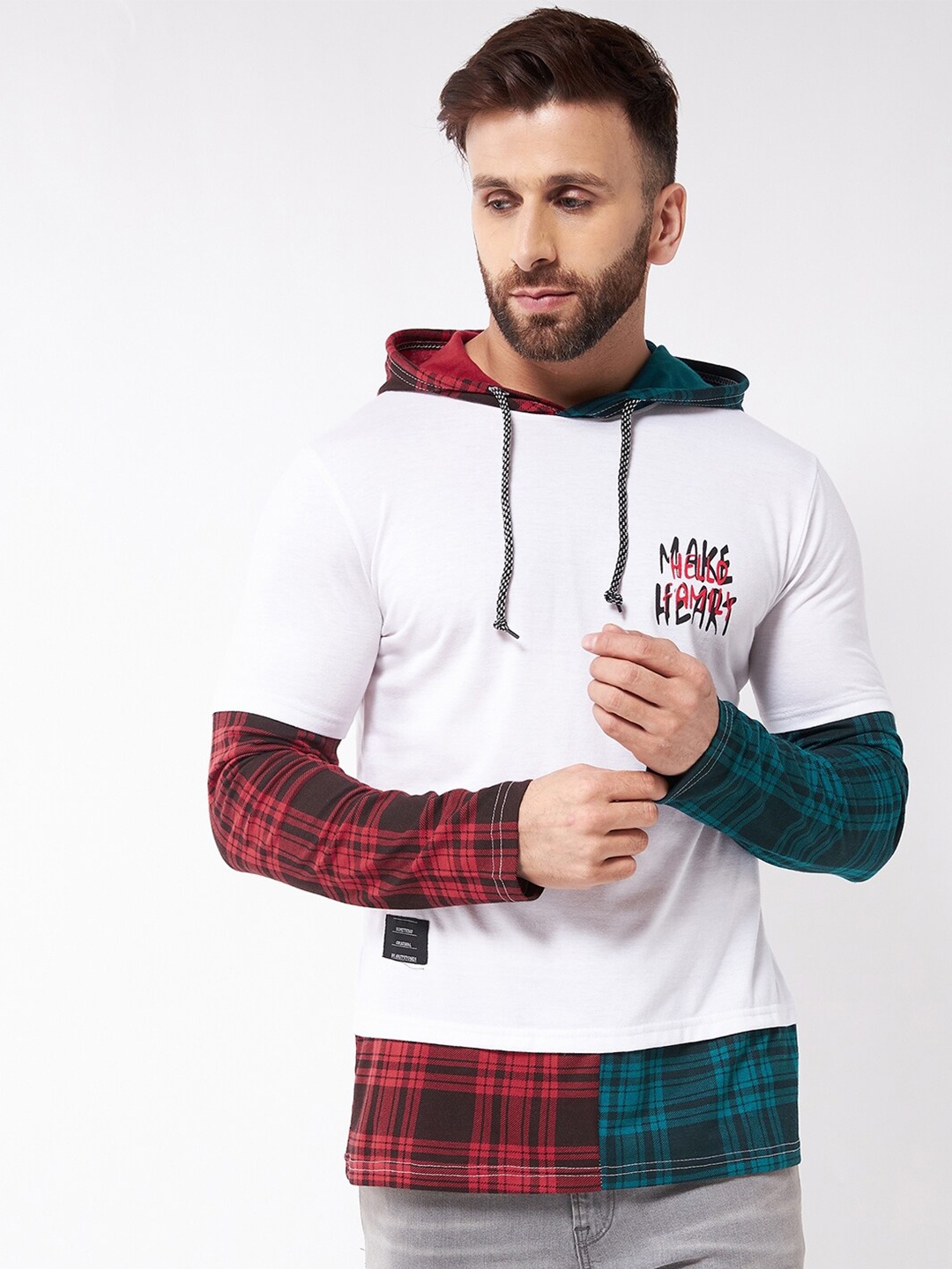 

GRITSTONES Men White Checked T-shirt