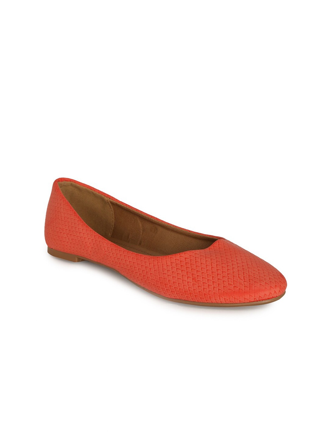 

rubi Women Orange Textured Ballerinas