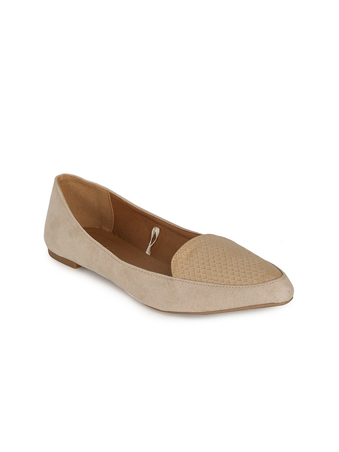 

rubi Women Beige Textured Ballerinas