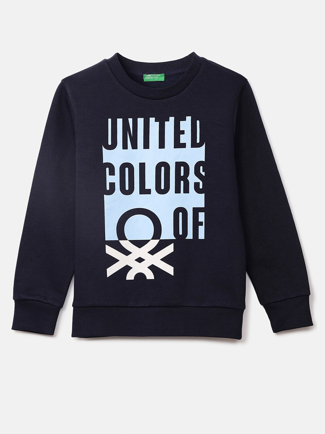 

United Colors of Benetton Boys Navy Blue Printed Sweatshirt