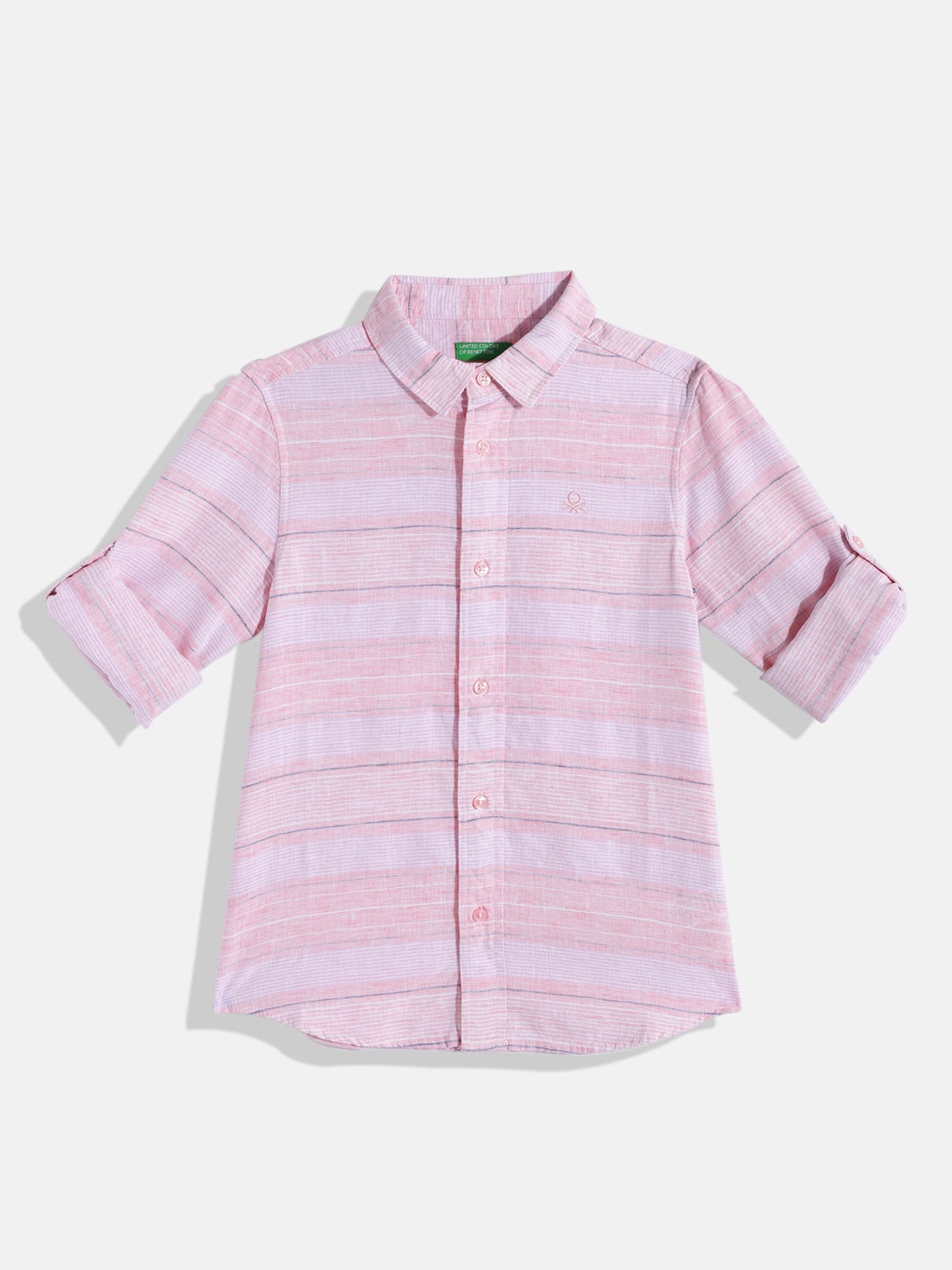 

United Colors of Benetton Boys Striped Casual Shirt, Pink