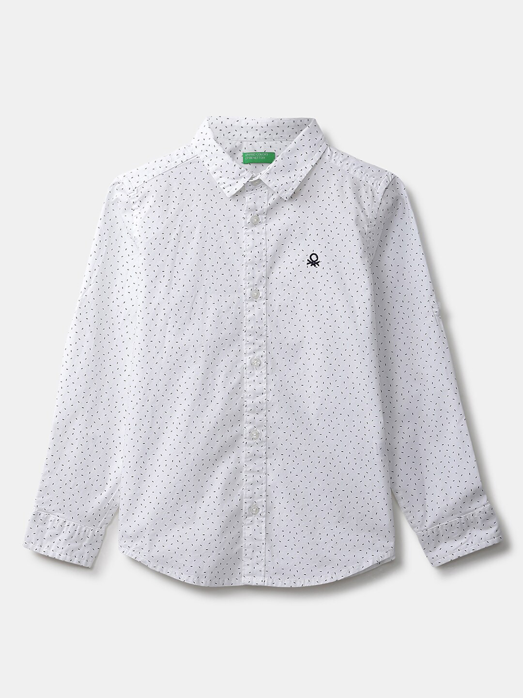 

United Colors of Benetton Boys White Printed Cotton Casual Shirt