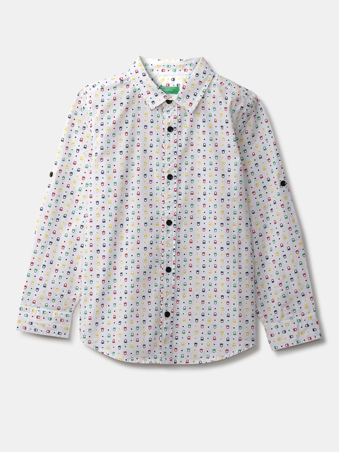 

United Colors of Benetton Boys White Printed Casual Shirt