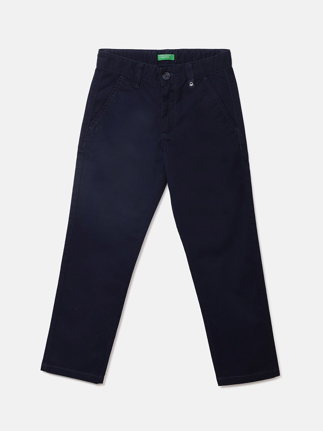 

United Colors of Benetton Boys Navy Blue Slim Fit Cotton Trousers