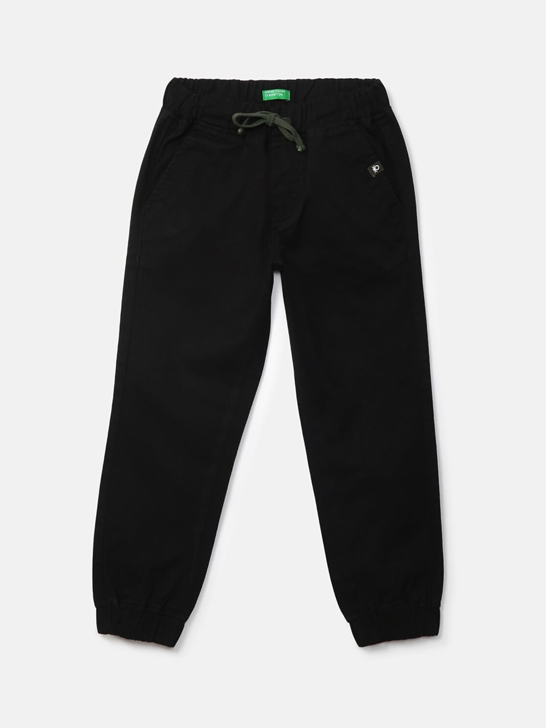 

United Colors of Benetton Boys Black Solid Cotton Joggers