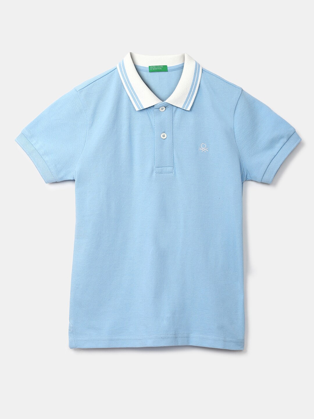 

United Colors of Benetton Boys Blue Polo Collar T-shirt