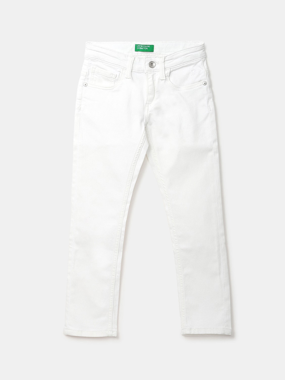 

United Colors of Benetton Boys White Slim Fit Jeans
