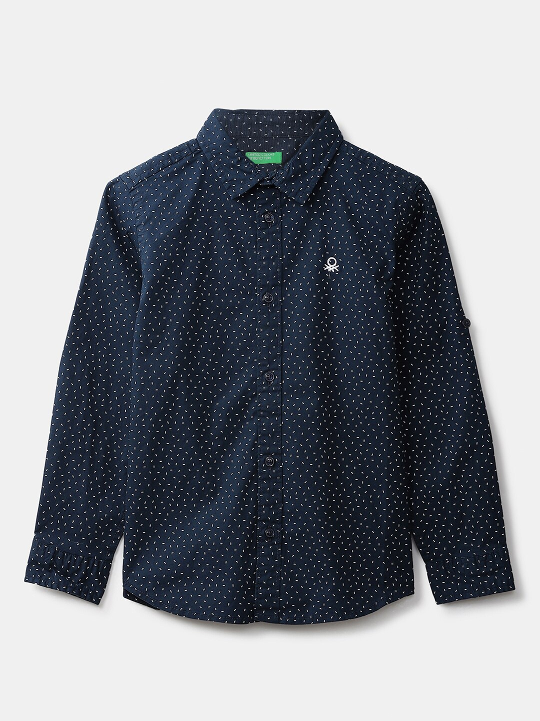 

United Colors of Benetton Boys Navy Blue Printed Casual Shirt