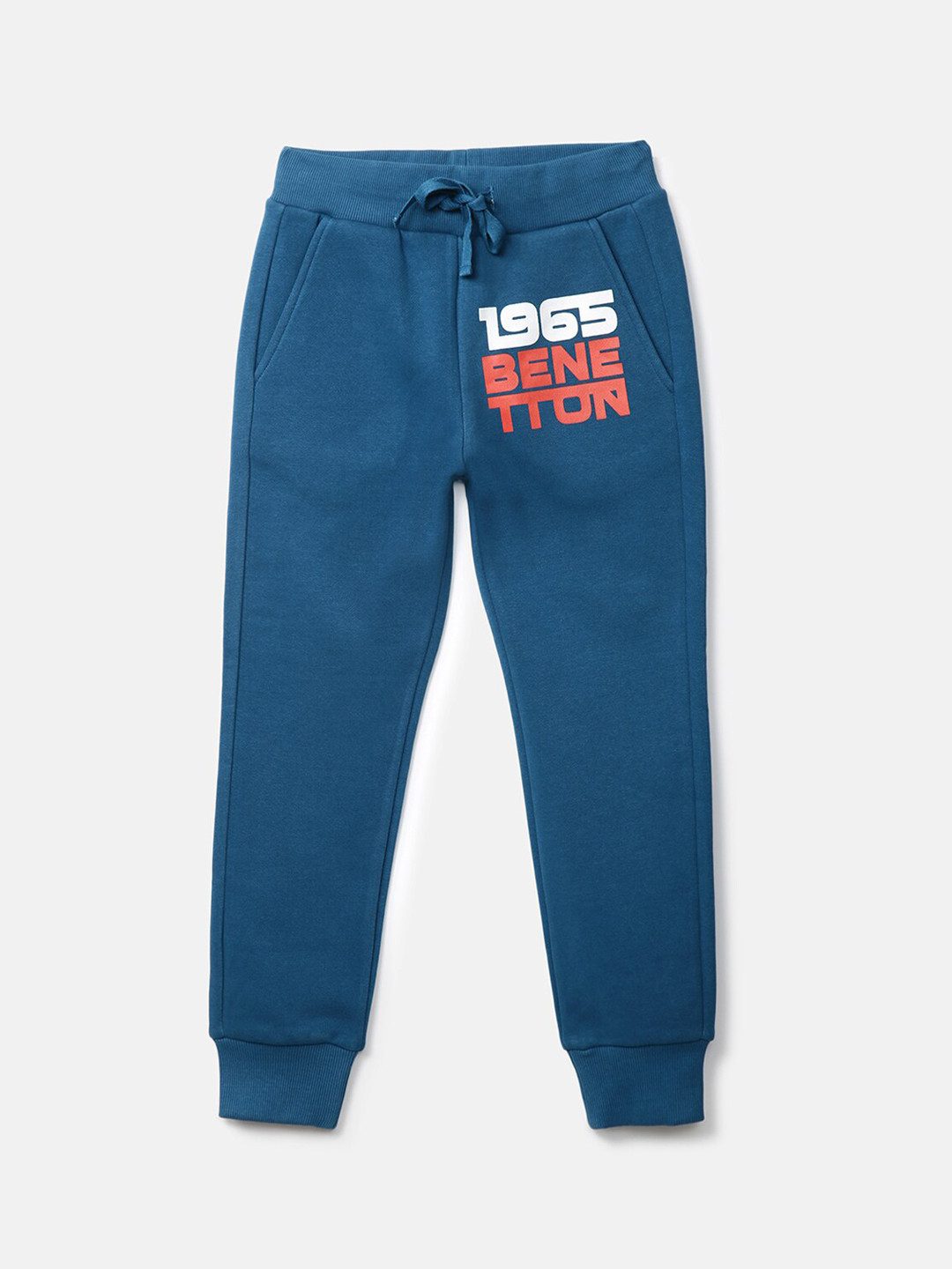 

United Colors of Benetton Boys Teal Printed Track Pants