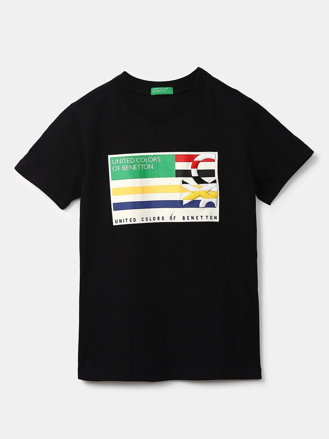 

United Colors of Benetton Boys Black Printed T-shirt