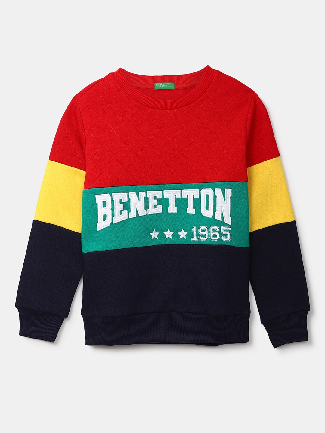 

United Colors of Benetton Boys Red Colourblocked Sweatshirt
