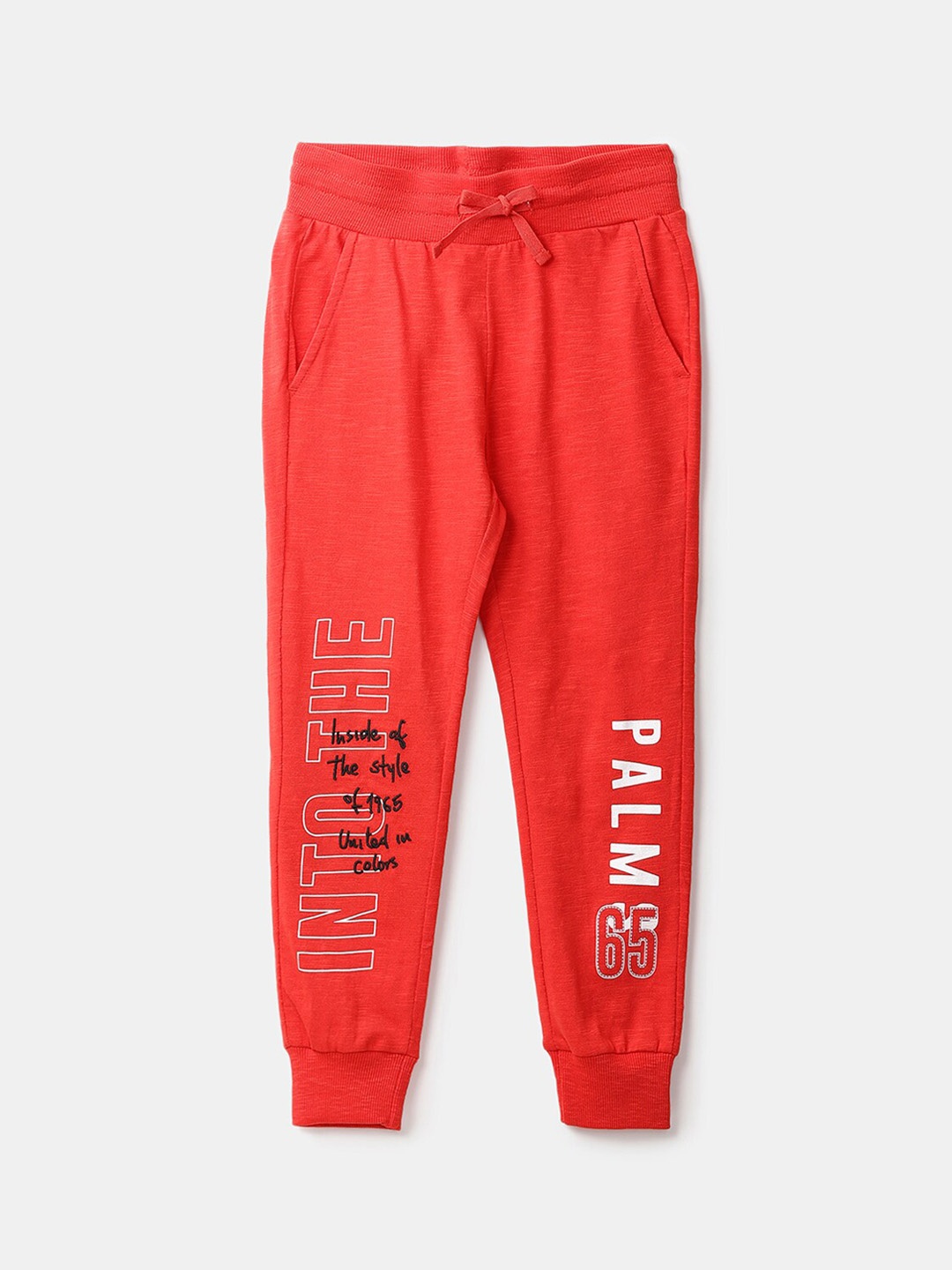 

United Colors of Benetton Boys Red Printed Cotton Jogger