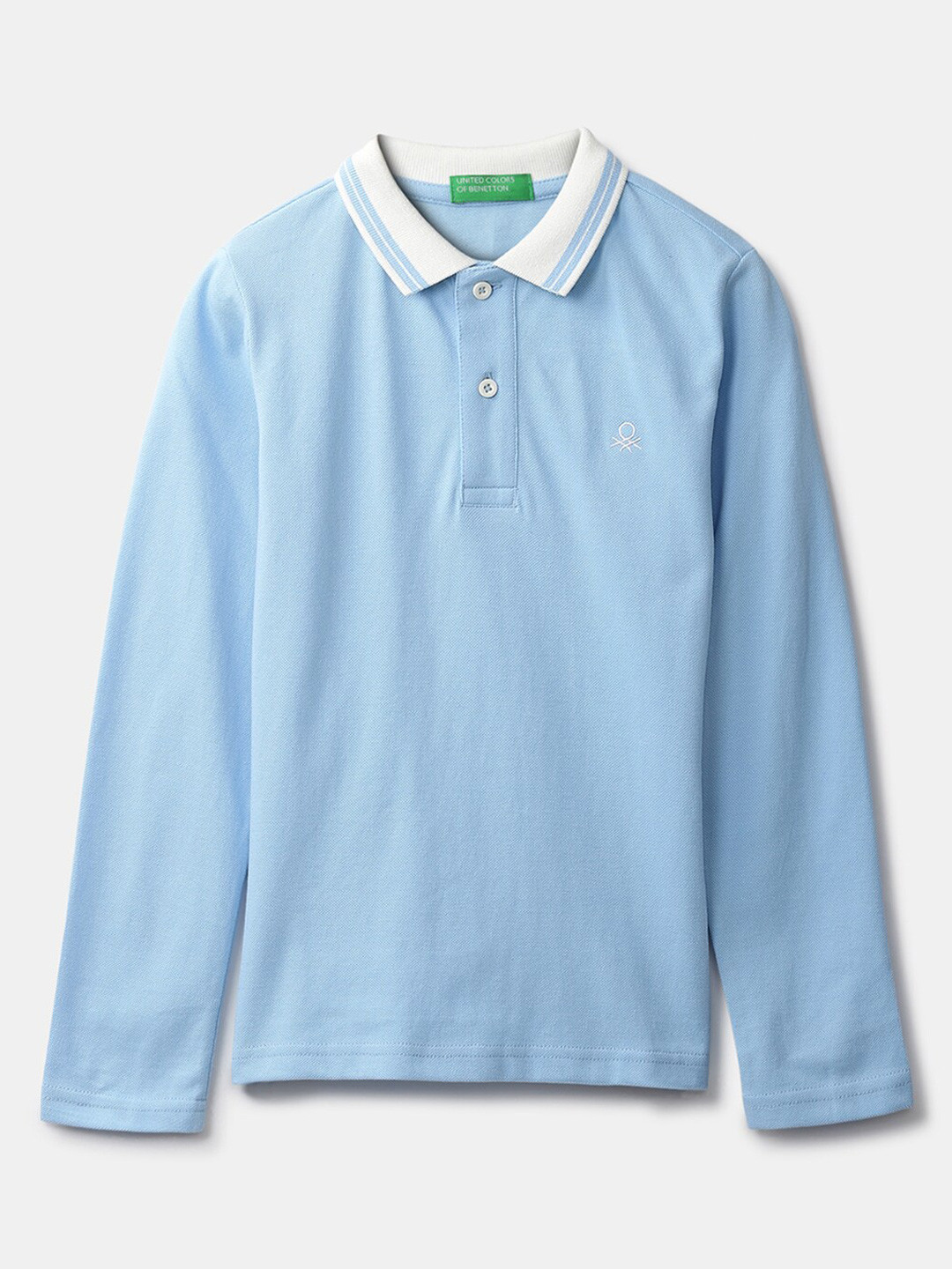 

United Colors of Benetton Boys Blue Polo Collar T-shirt