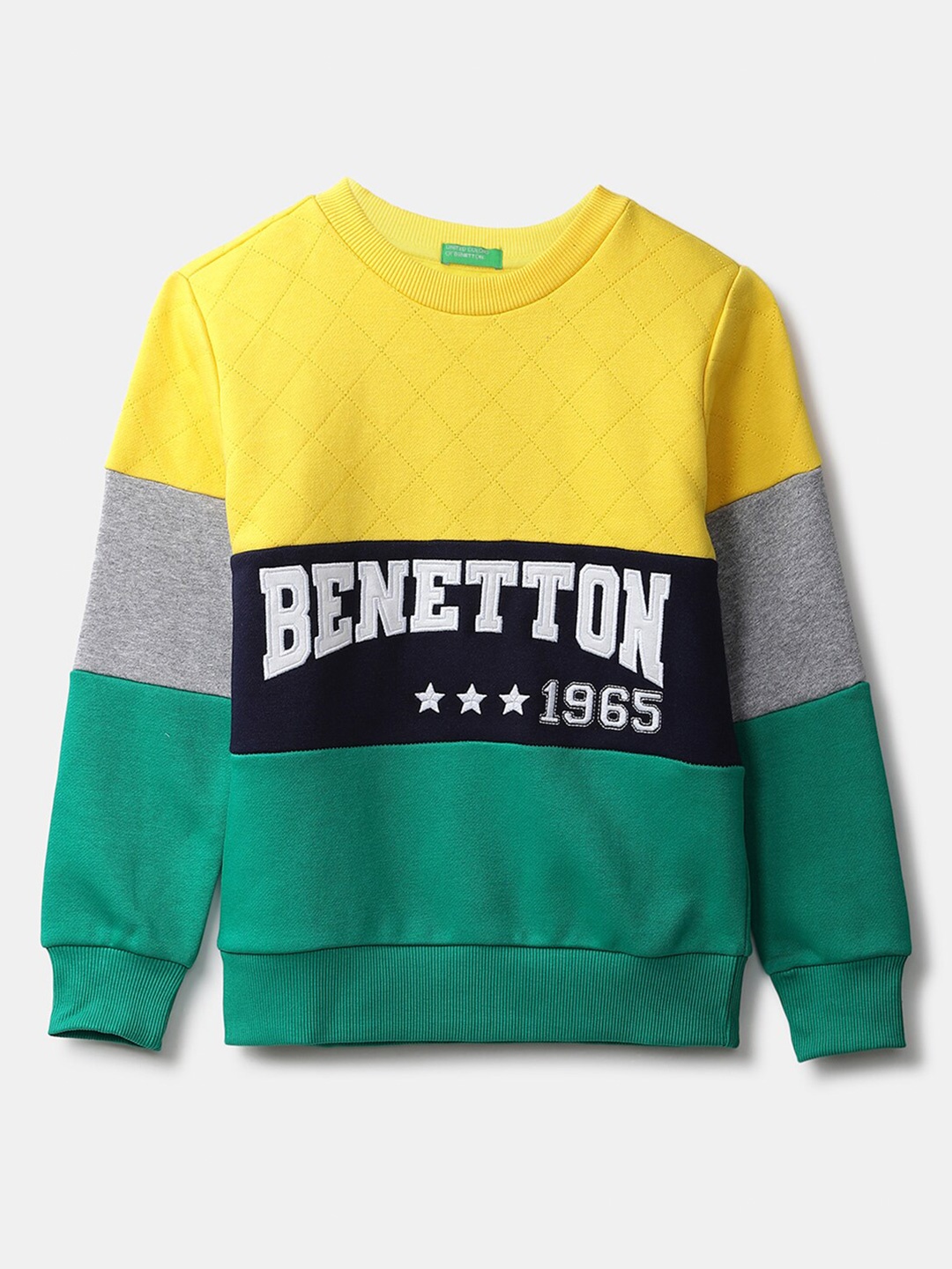 

United Colors of Benetton Boys Yellow Colourblocked Sweatshirt