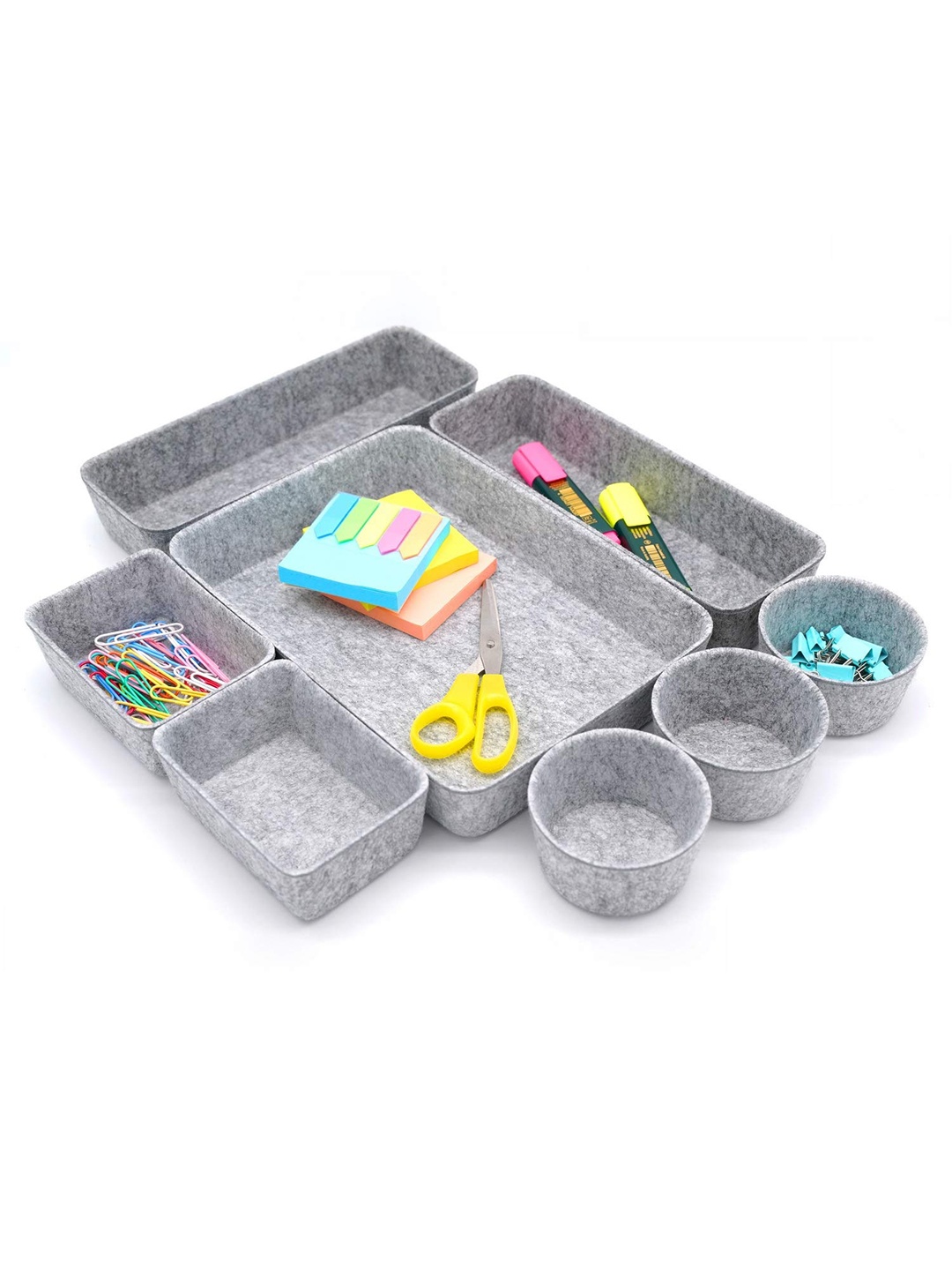 

MARKET99 Grey Grey Rectangular Felt Desk Organizer